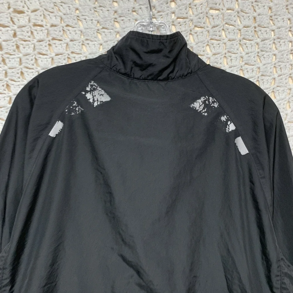 Adidas Windbreaker Pullover Mens Size‎ M Black 1/4 zip Long Sleeve Zip Pockets